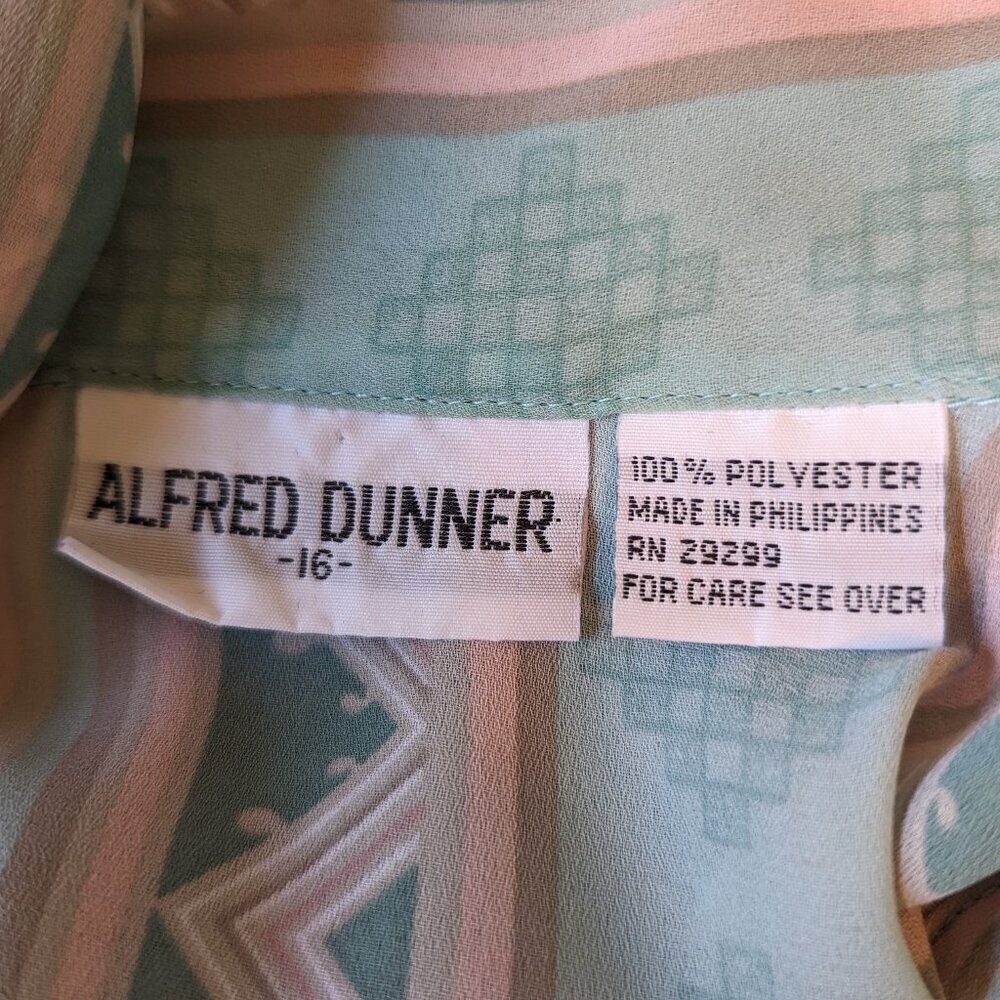 VINTAGE Alfred Dunner 80s 90s southwest stripe pattern blouse 16 EUC - Picture 8 of 9
